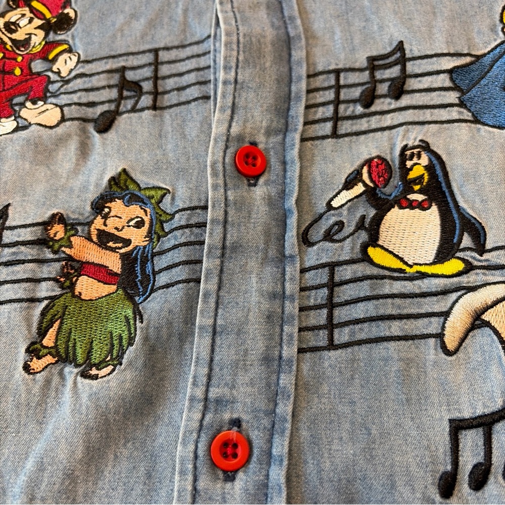 Disney 100 Years of Music and Wonder Long Sleeve Small Blue Shirt Mickey Mouse - Picture 13 of 13